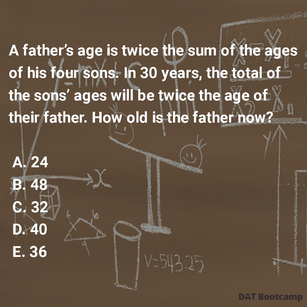 DATBootcamp's tweet photo. Here is Tuesday's #DAT question of the day!

#DATBootcamp #DAT #DATprep #Studying #DBC #Biology #Chemistry #Physics #Orgo #Notes #Predent #Dentistry #Questionoftheday #Dentalschool #PredentalStudent #Predentistry #sciencelabs #loveteeth #dentalexam #dentalstudentlife #studytime https://t.co/GoPwR17q8q