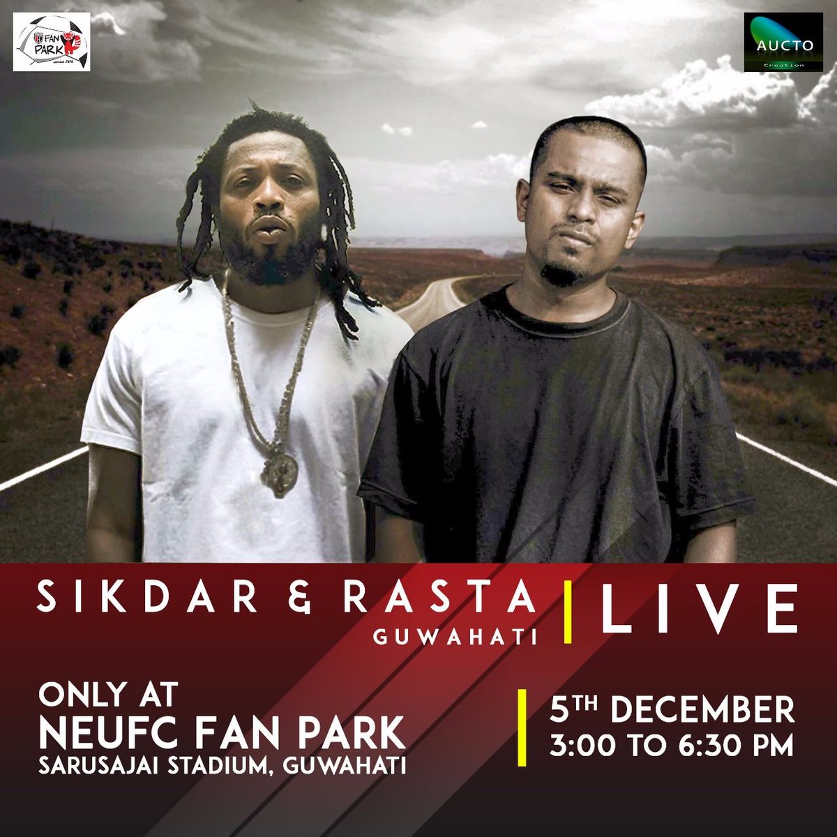 neufc_fanpark's tweet photo. Next on our lineup for tomorrow: Sikdar and Rasta !! Don't miss this chance to catch the amazing Live performances, meet the NEUFC players and have one hell of a time at the #neufcfanpark!!
Venue: Sarusajai Stadium
Time: 3:00pm to 6:30pm
#auctocreation #HeroISL #fanbannapadega https://t.co/iw3UnpAjEx
