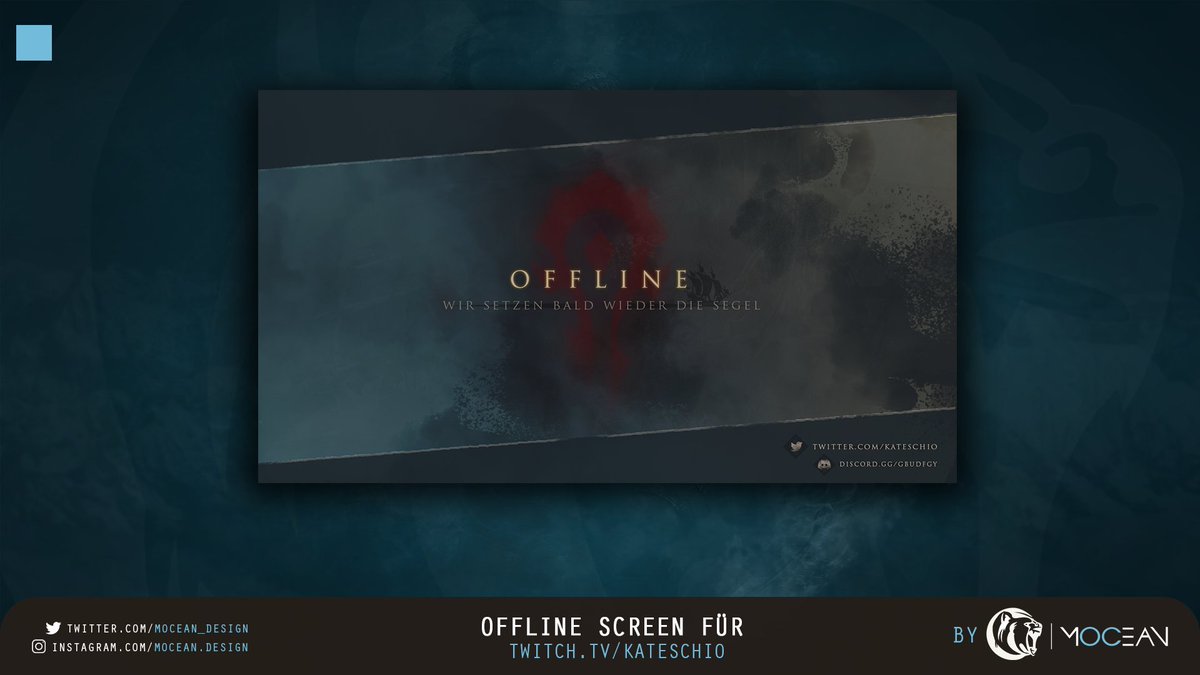 Mocean_Design's tweet photo. Hey! :)

Ich hatte eigentlich vor euch das animierte Stream-Intro für Kateschio zu zeigen. Allerdings rendert Twitter die Quali so hart runter, dass es sehr unscharf wird. :(

Also gibt es jetzt erst mal für euch den Offline Screen für @kateschio 

Das Video folgt dann... :) https://t.co/Gi8uKuuuqT