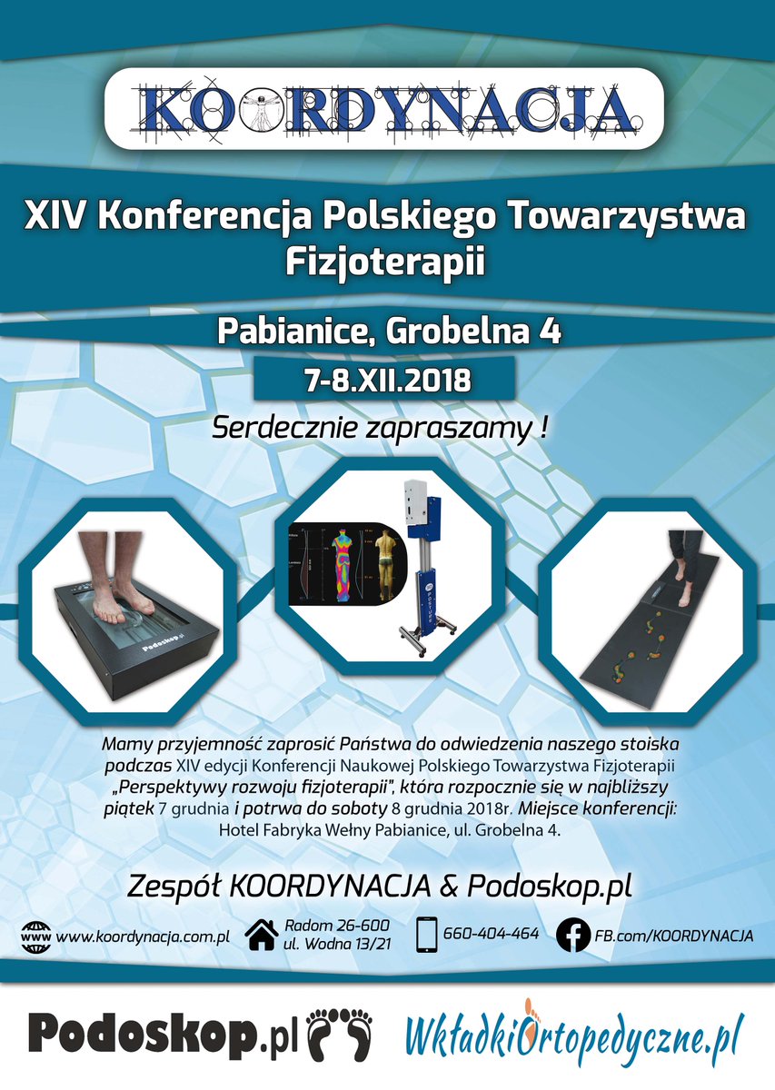 XIV edycja Konferencji Naukowej Polskie Towarzystwo Fizjoterapii - PTF pt. "Perspektywy Rozwoju Fizjoterapii"

🕘 Kiedy?
7-8 grudnia 2018 roku

🏨 Gdzie?
Hotel Fabryka Wełny
Pabianice, ul. Grobelna 4

📌 Wydarzenie:
facebook.com/events/1026069…

🎟Bilety:
14konferencja.edu.pl/rejestracja/