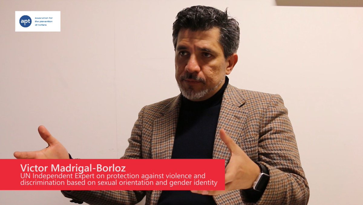 apt_geneva's tweet photo. On the occasion of the launch of our #LGBTI #DetentionMonitoring Guide, @victor_madrigal UN Independent Expert on #SexualOrientation and #GenderIdentity, speaks of what can be done to protect LGBTI persons deprived of liberty - listen to him here: https://t.co/8QUU355nh8 https://t.co/BEEK8AlfCQ