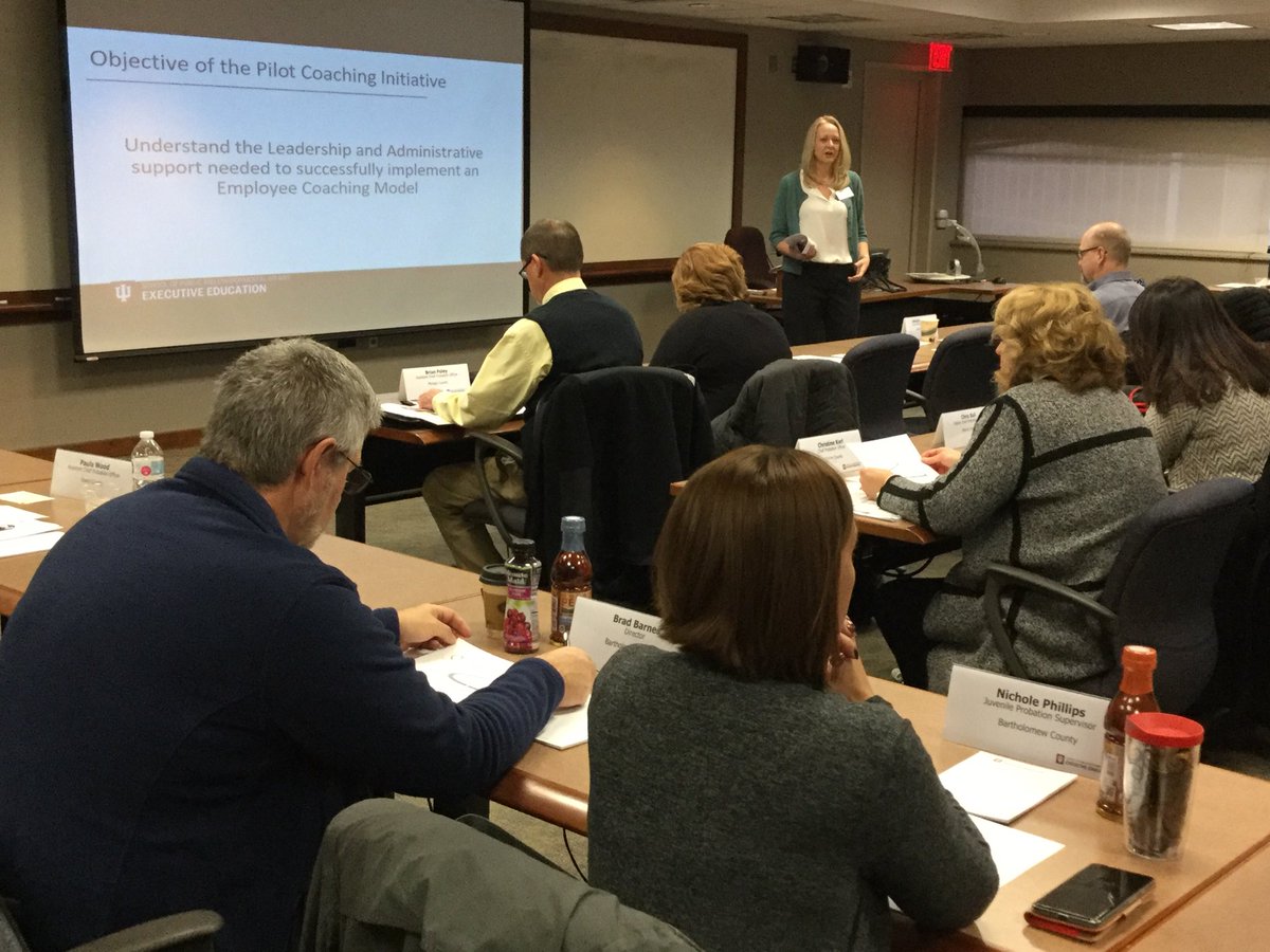Johnsonsmj3's tweet photo. Professor Jody Sundt kicking off the Planning Session for the Indiana Office of Court Services’ pilot work on Fidelity Coaching in probation. Another phase of professional development for probation officers in Indiana. #leadership #speaExecEd ⁦@SPEA_Indy⁩ https://t.co/uEOjpL4oQ5