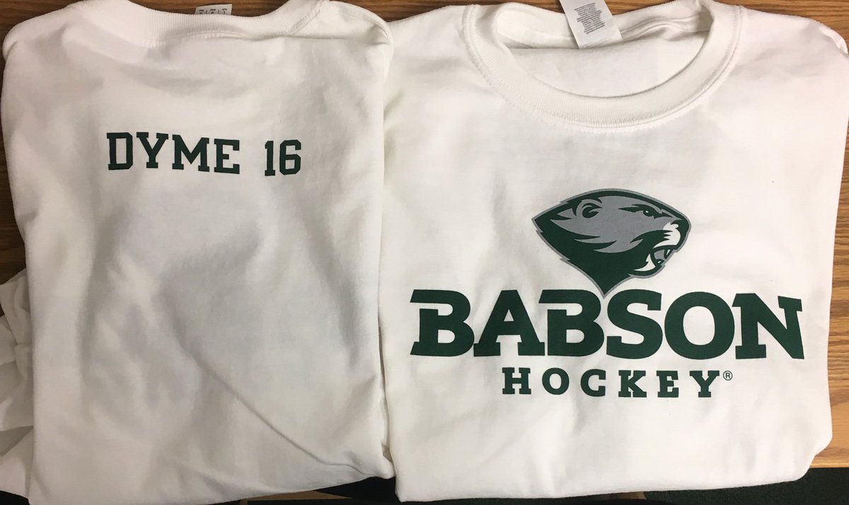 EddieGallagher's tweet photo. Still a few days to buy a t-shirt to support the family of #Dyme16! Thank you! @BabsonHockey has sold over 200 shirts! All proceeds to Team Dyment! https://t.co/M4sByhmUu0
Thanks very much to so many for the support! #ForestGreen #02457 #Beaverdome #DefendTheDam @BabsonBizE https://t.co/b31nTCY02z