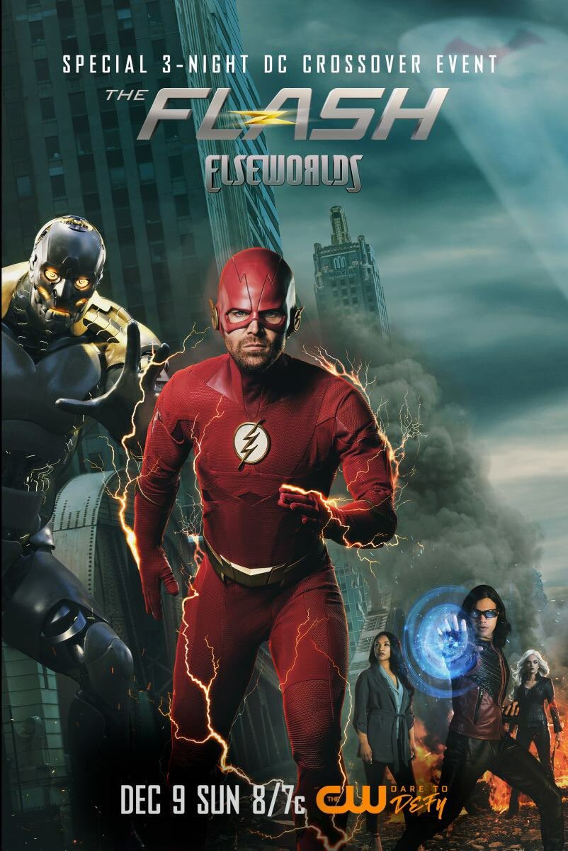 theflashbot's tweet photo. The CW ปล่อยภาพโปสเตอร์อย่างเป็นทางการของครอสโอเวอร์ Elseworlds มาให้ได้ชมกันแล้วครับ

โดยเริ่มฉายจาก The Flash > Arrow > Supergirl ในวันที่ 9-11 ธันวาคม (เวลาอเมริกา) ตามลำดับครับ #Elseworlds https://t.co/9PJ8bmgD7a