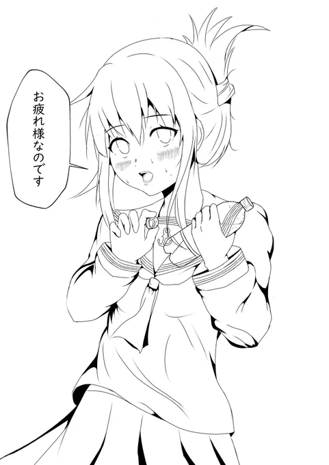 訓練終わった直後の電ちゃん可愛い
#絵描きさんと繫がりたい 
#艦これ 
#電 