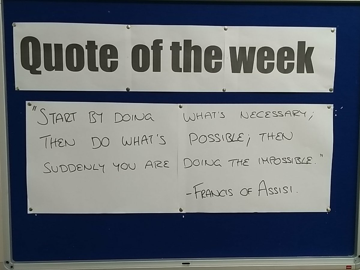 CSSGolborne's tweet photo. QOTW: 'Start by doing what's necessary; then do what's possible; the suddenly you are doing the impossible' - St. Francis of Assisi could there be any better strategy for making a success in mainstream school. #tbap18 @HeadTBAP @rbrowneTBAP https://t.co/8iCeEuNYEr