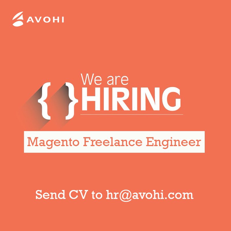 We, At Avohi, are looking for Magento e-commerce freelance engineer to fulfill immediate project requirement. Please share your profile to hr@avohi.com to get you onboard on the project!!

#Avohi #JobSeekers #Business #freelancing #Hiring