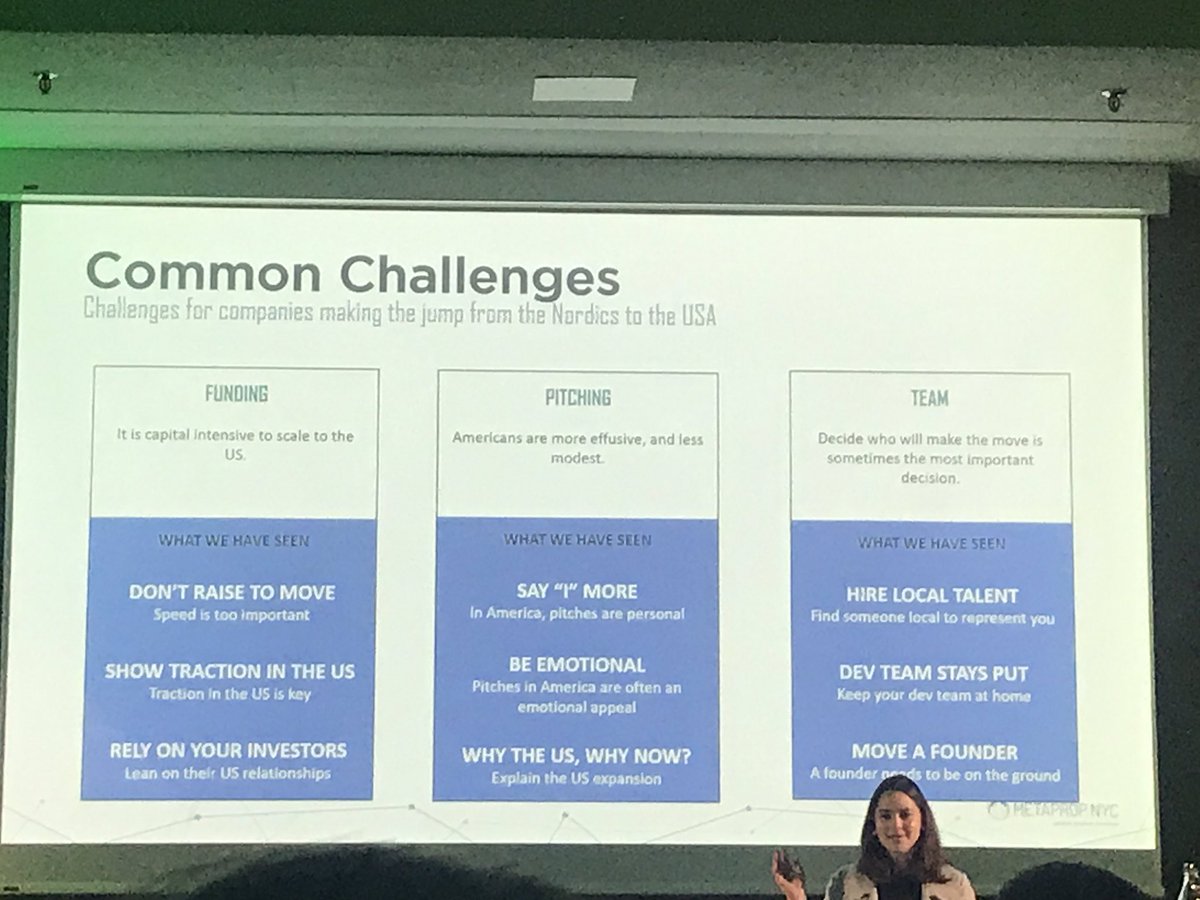 Francisco_Forns's tweet image. Great tips from @LeilaCollins4 for Nòrdic start-ups to enter the US market, appeal to emotions in your pitch not much tech facts! @MetaPropNYC #ReCoTech18