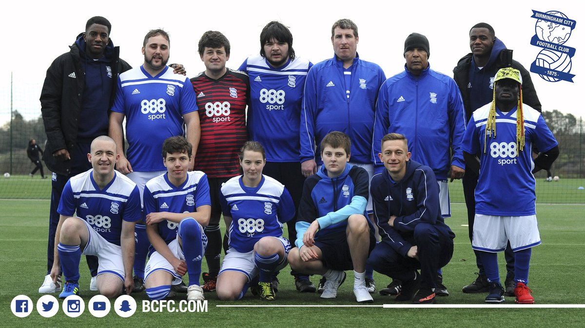 BCFC's tweet image. 😎 @MrWesleyHarding, @BezLubala and @CharliieLakin took time out to join in with the Blues Community Trust Disability team’s training session yesterday as part of the EFL’s Day of Disabilities. ⚽️

#BCFC