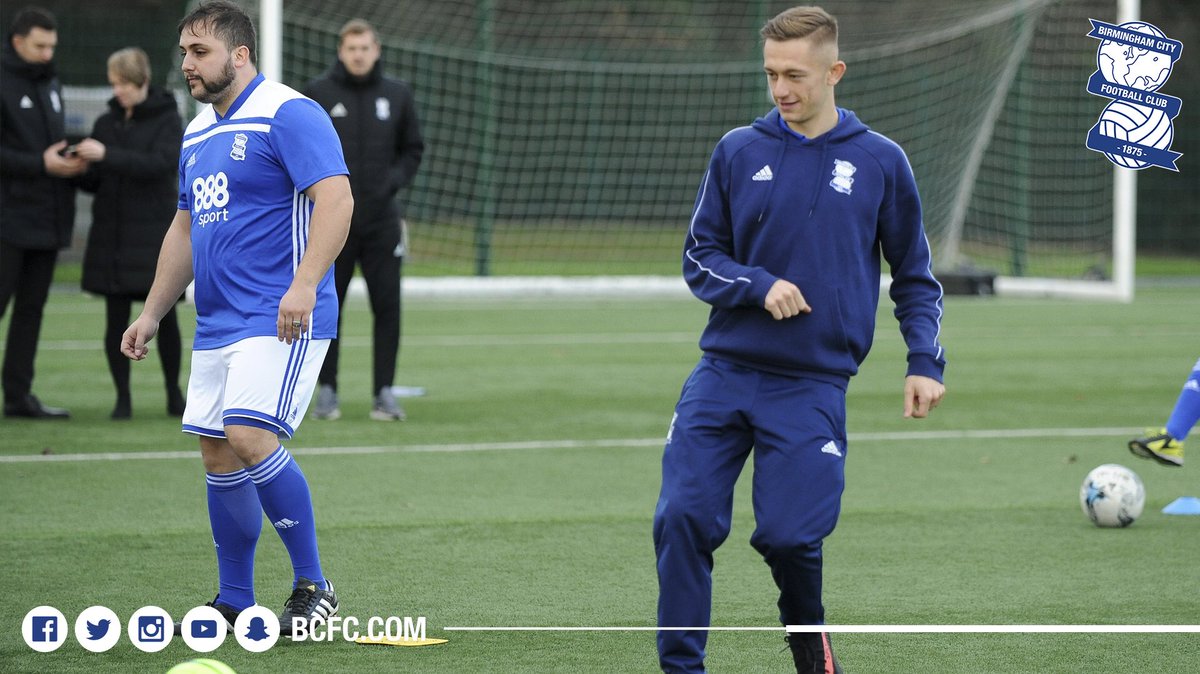 BCFC's tweet image. 😎 @MrWesleyHarding, @BezLubala and @CharliieLakin took time out to join in with the Blues Community Trust Disability team’s training session yesterday as part of the EFL’s Day of Disabilities. ⚽️

#BCFC