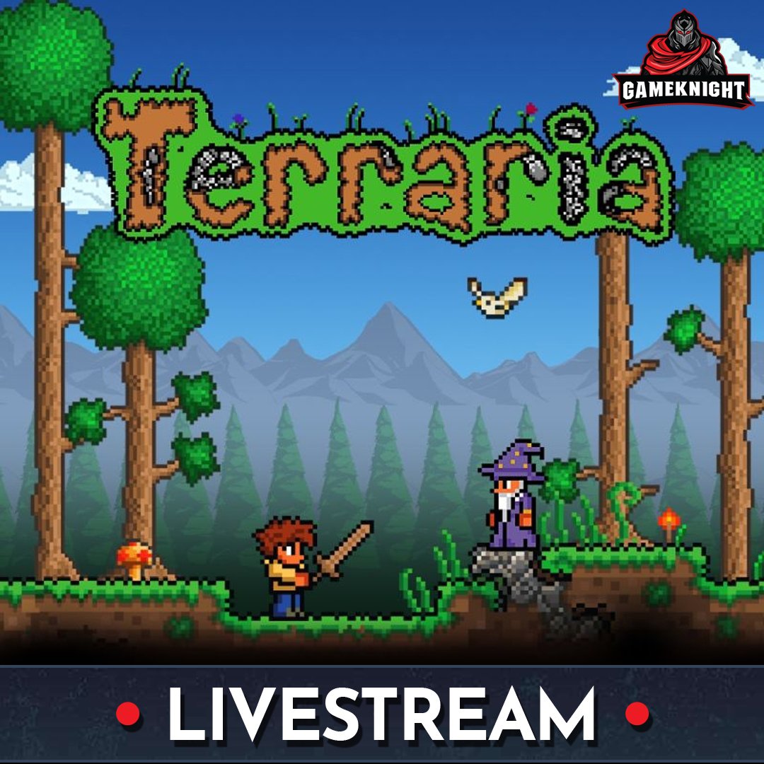It's the mystery livestream in 30 mins (10:00am GMT) - I'm playing #Terraria Suggested by my viewers, it's the very first time I'm playing it. If you can help me out then that would be great 🌲🛠💎  

🎮 JOIN IN HERE - > twitch.tv/sirgameknight 

#Livestream #Live #Stream #Twitch
