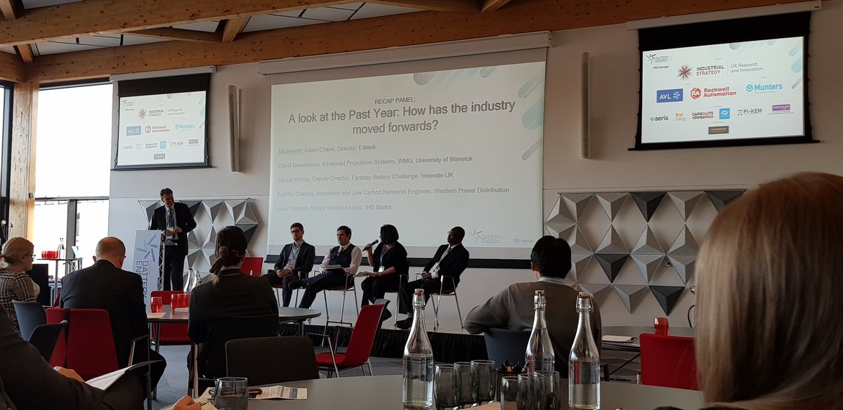 AAT_AutoIP's tweet photo. Jacqui Murray of Faraday Battery Challenge reflecting on progress over the last 12 months in the first panel session at the Battery and Energy Storage Show #BEStorage https://t.co/gYtHM0R7dC