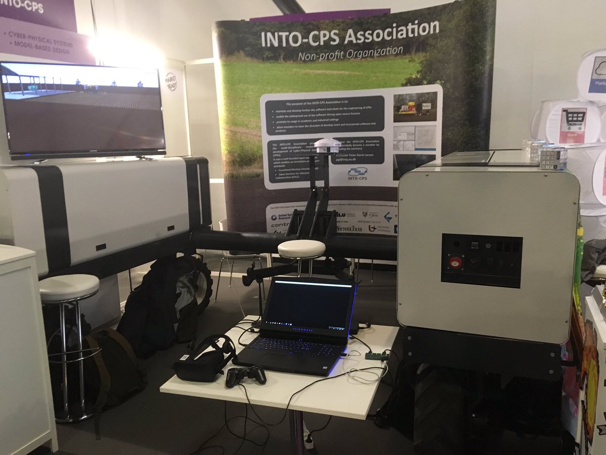 NclFitz's tweet image. It barely fits in our booth but weighs less than 0.1 tractors. Meet Robotti, the new agricultural robot from @AgroIntelli created using model-based cyber-physical tech from  @IntoCps and @computingncl. #ICT2018
