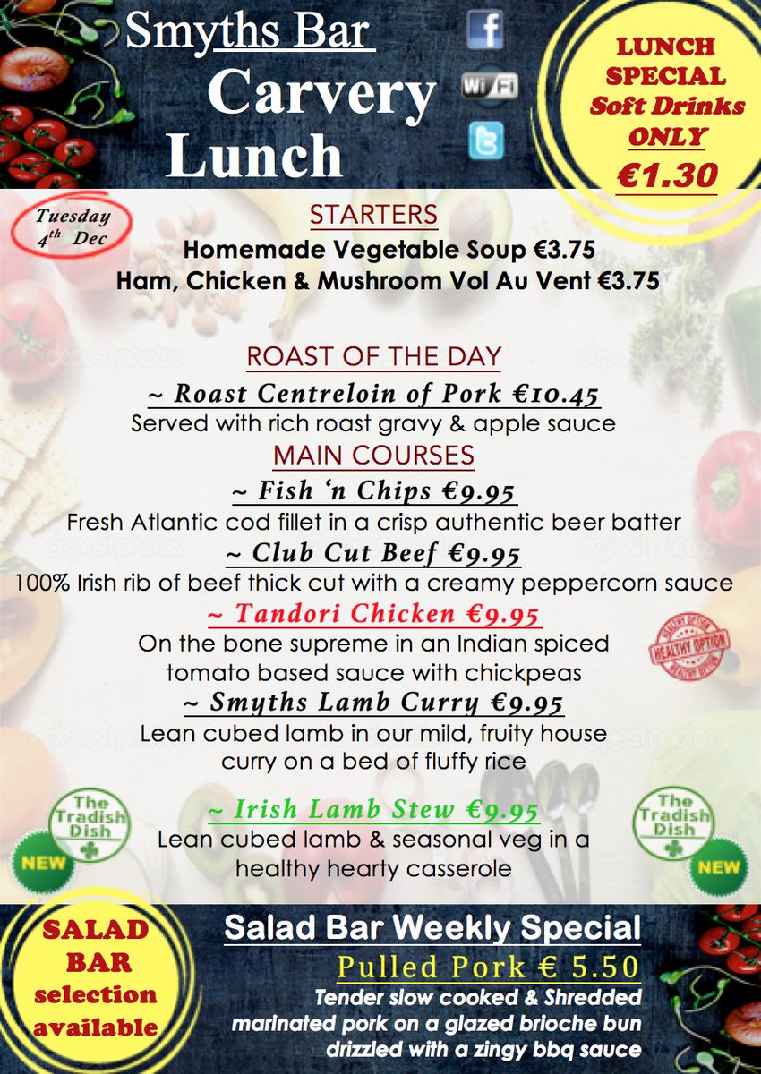 SmythsIcon's tweet photo. Check out todays menu! https://t.co/wuxqRtCkO8