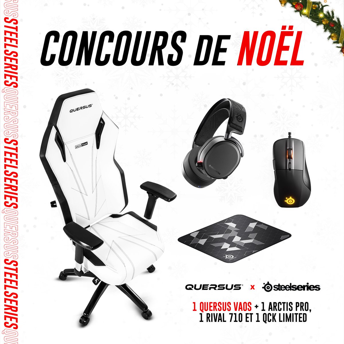 SteelSeries France 🇫🇷 (@steelseriesfr) on Twitter photo #CHRISTMASSTEELAY Avec <a href="/QuersusFR/">Quersus France</a> nous vous proposons de gagner : 1 siège Quersus personnalisable + 1 RIVAL 710 SteelSeries + 1 Arctis 7 EDITION 2019 + 1 tapis Qck limited   Pour participer c'est simple : RT + FOLLOW <a href="/SteelSeriesFR/">SteelSeries France 🇫🇷</a> et <a href="/QuersusFR/">Quersus France</a>  TAS le 27/12/2018 #CHRISTMASSTEELAY Avec <a href="/QuersusFR/">Quersus France</a> nous vous proposons de gagner : 1 siège Quersus personnalisable + 1 RIVAL 710 SteelSeries + 1 Arctis 7 EDITION 2019 + 1 tapis Qck limited   Pour participer c'est simple : RT + FOLLOW <a href="/SteelSeriesFR/">SteelSeries France 🇫🇷</a> et <a href="/QuersusFR/">Quersus France</a>  TAS le 27/12/2018