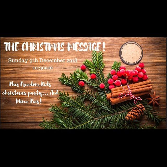 The Christmas programme opens this weekend @freedomchurchbury kicking off with ‘The Christmas Message’, FREEDOM KIDS CHRISTMAS PARTY &amp; mince pies. Bring a friend 10:30am ❤️🌲🙌🎉