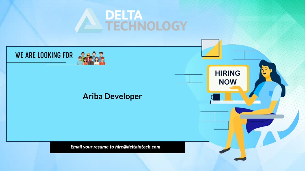 DeltaInTech's tweet image. We know that with the right people on board, anything is possible. Currently seeking a Ariba #Developer (3+ yrs of exp) to join us at Hyderabad. Email: hire@deltaintech.com or Contact: 040-46474435 or 9966505177 #Ariba #ObjectModel #UI #eXML #Webmethods #MQSeries #WebObjects