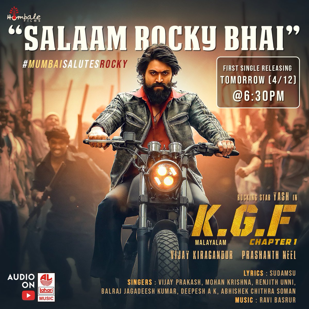 Yash Cult Guru C On Twitter Kgf Movie 1st Single