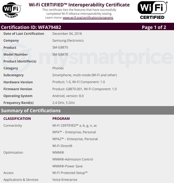 MSP_Leaks's tweet photo. #Samsung Galaxy A8s Appears on Wi-Fi Alliance #MSPLeaks
https://t.co/bmW2ZdjFzW https://t.co/it61jUY9Q9