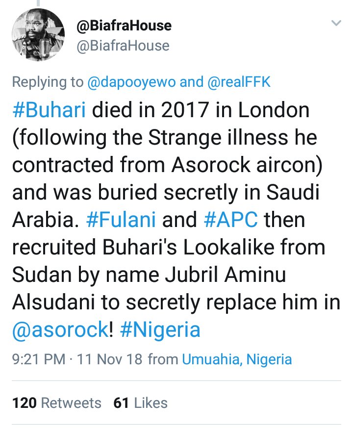 dmightyangel's tweet photo. That #SatireCongregation is growing across the region irrespective of age, exposure &amp; qualification shows you something deeper: 
Some people UP THERE whose words were known to be authentic are MISLEADING them because of personal hatred towards Buhari.
This #GallOfBitterness kills https://t.co/t5QqiIQRXa