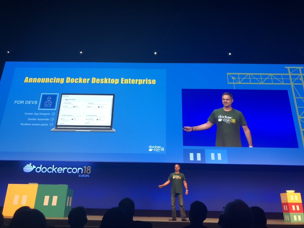 LisaMcNicol's tweet photo. Just announced at #DockerCon: @Docker Desktop Enterprise! 🐳🎉 https://t.co/79A6qdjirt