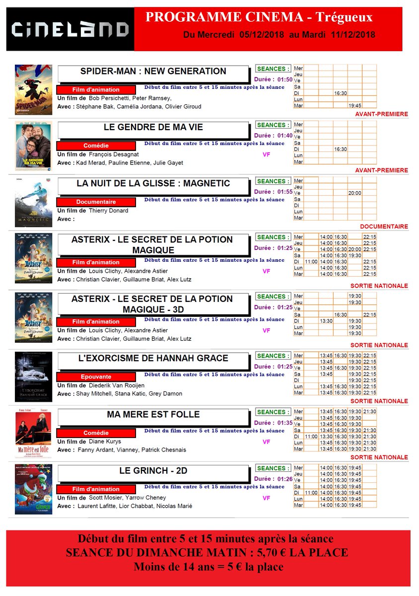 CINELAND22's tweet photo. Prog du 5 au 10 décembre https://t.co/OwgWSSouWN