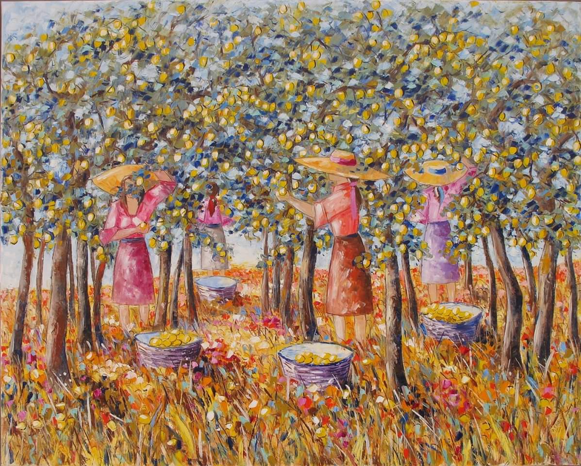 AngeloFavaroart's tweet photo. "The harvest of lemons", oil on 
  canvas, cm 80x100 -  2011 https://t.co/OFv77RhcHg