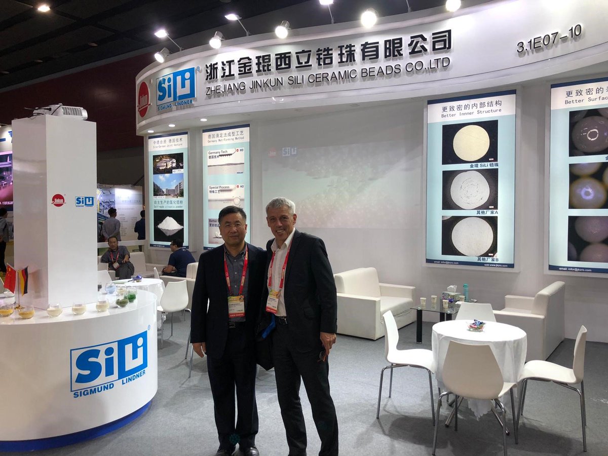 SiLiGmbH's tweet photo. Visit us at #Chinacoat 2018.
Booth: 3.1 E 07-10
Zhejiang Jinkun SiLi Ceramic Beads Co., Ltd.
Our #SiLibeads #ceramic beads are widely used for the grinding in the specialty chemicals industry, such as titanium dioxide, #silica, #paints, #pigments, #dyes, #inks, and #mining etc. https://t.co/akpxEYABm6