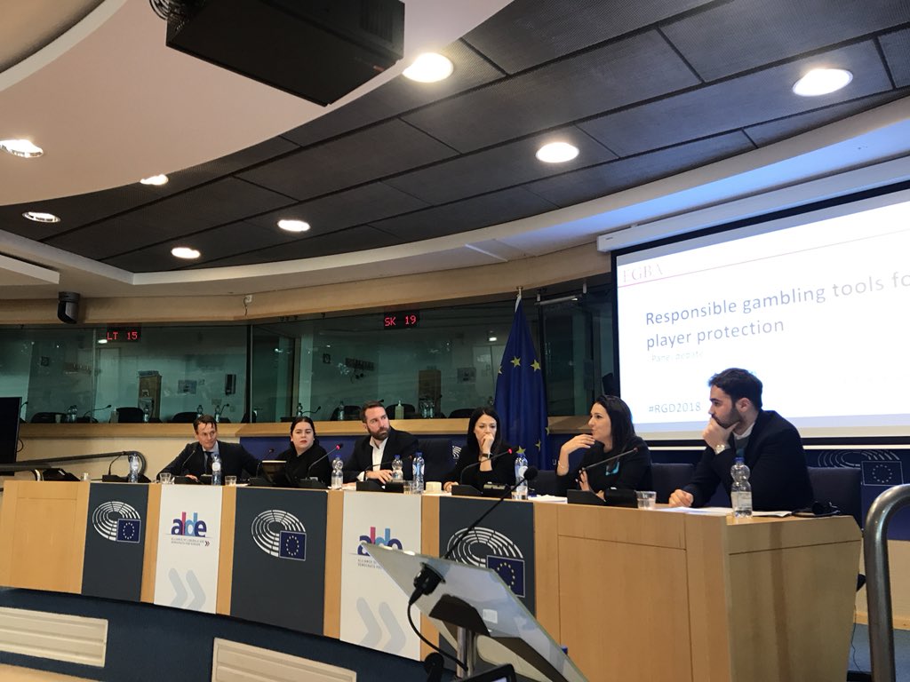 EUgambling's tweet photo. Data, research, education, more responsible gaming messaging, interoperability of self-exclusion registers, harnessing artificial intelligence to identify problematic gambling behaviour - all considered vital tools for protecting players in online gambling. @Miriamdalli #RGD2018 https://t.co/RT2D7iCUCe