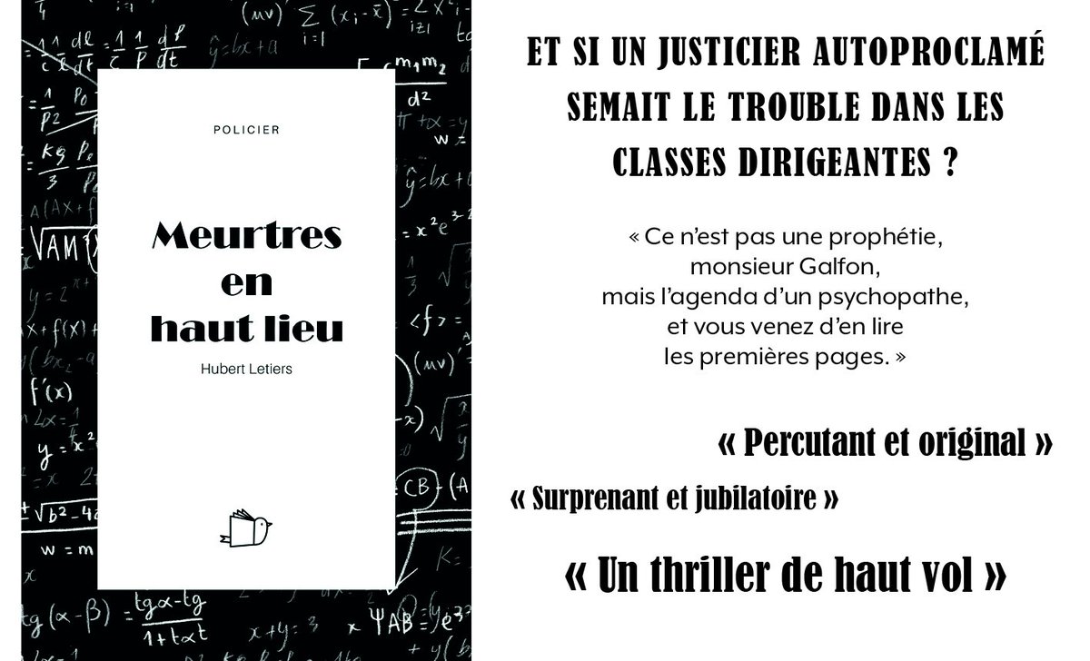 EditionsInspire's tweet photo. [TROUBLANT....] "MEURTRES EN HAUT LIEU", de Hubert Letiers, commence à nous donner des frissons, tant la fiction devient tout à coup de plus en plus plausible... 🤔😱
Rassurez-nous, aucun #GiletJaunes ne se fait appeler EOS ?
https://t.co/bEIhNPe7yE
#thrillers https://t.co/uHbo2dOIXu