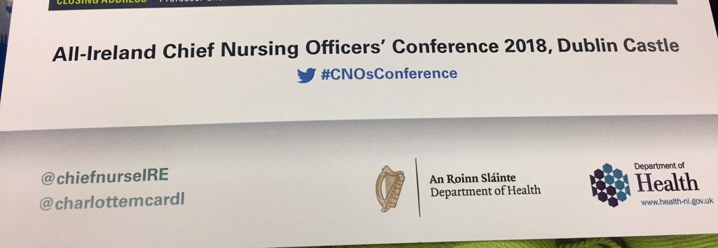 MaireadOConnel3's tweet photo. Exciting schedule  All Ireland Chief Nursing Officers Conference 2018 @chiefnurseIRE https://t.co/6uttUh0SsR