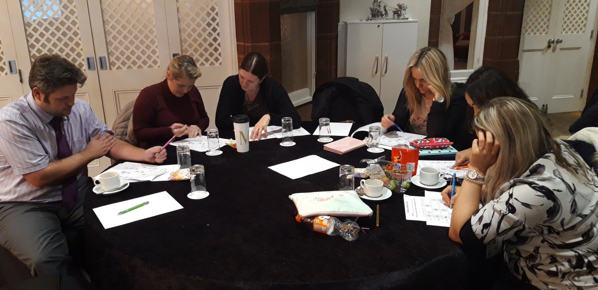 lancsmaths's tweet image. Teachers deep in thought at the Challenging Children in Years 5 and 6 with Peter Toogood yesterday. #challenge #logicproblems