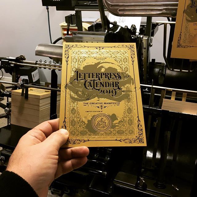 studiopression's tweet photo. Printing the @iammrcup 2019 #letterpress #calendar ! https://t.co/xhL3gI8lKK https://t.co/AUchKLqmHN