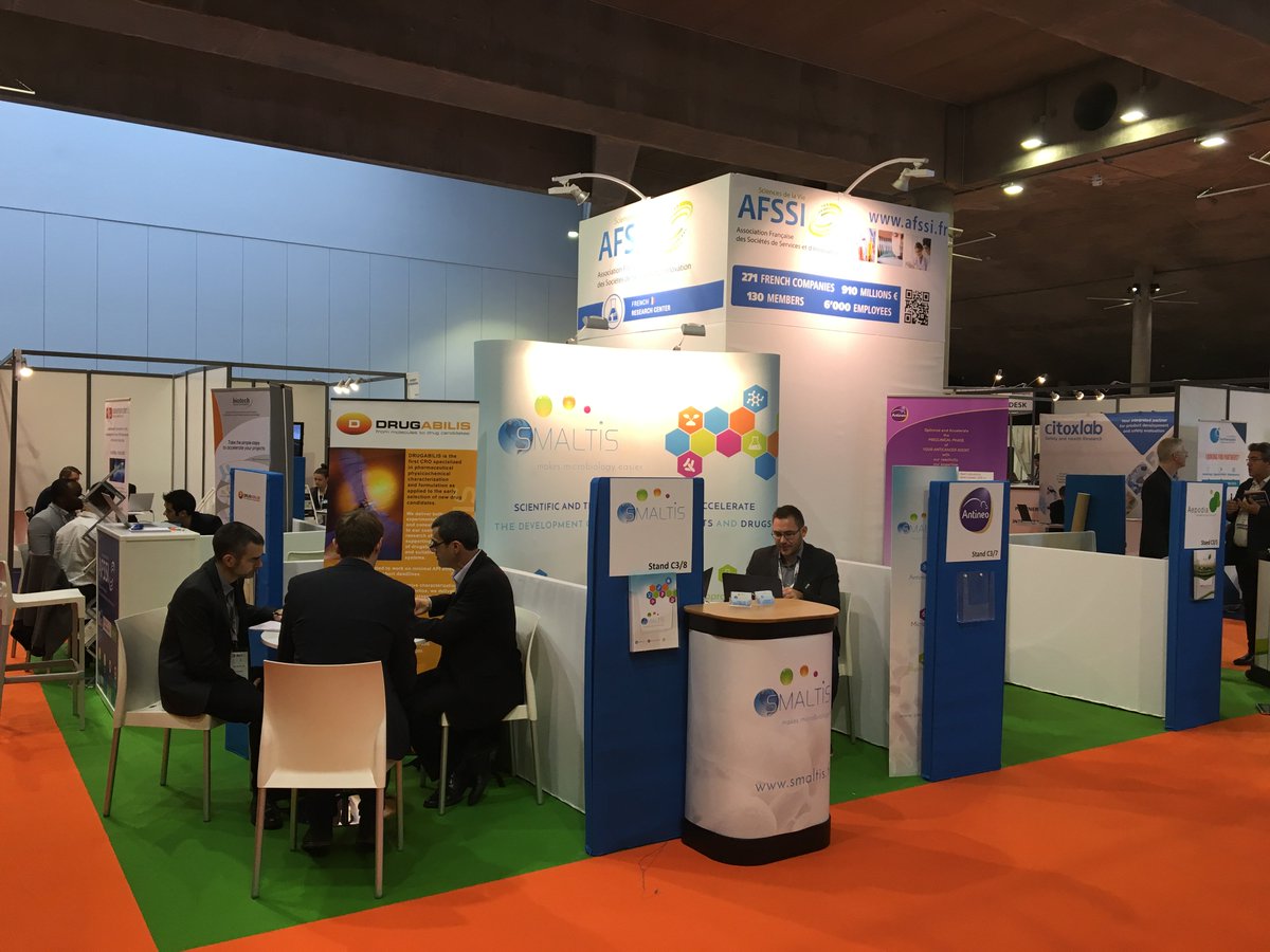 L’AFSSI est présente sur #Biofit2018. Venez rencontrer nos membres co-exposants ! #Smaltis, #RDBiotech, #Drugabilis, #Diverchim, #Ciloa, #Aepodia, #Roowin, #Antineo, #Mitologics