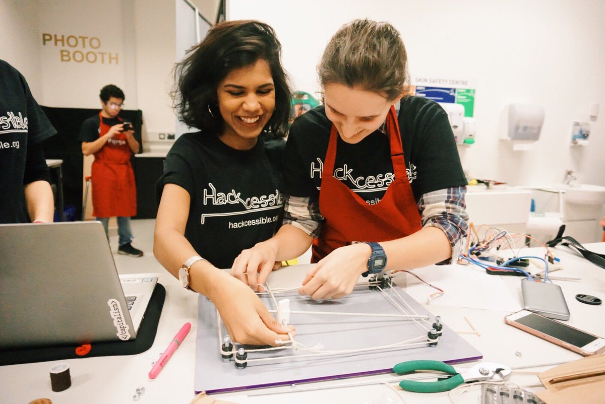 tahiraresalat's tweet photo. So delighted to have participated in the inaugural @hackcessible18 at @sheffielduni.
Our team created an automated button operated sketchboard for Ellen, a 31 year woman with cerebral palsy and spastic quadriplegia.
#BigLifeHack #AssistiveTechnology https://t.co/Nj5Z2qADFj