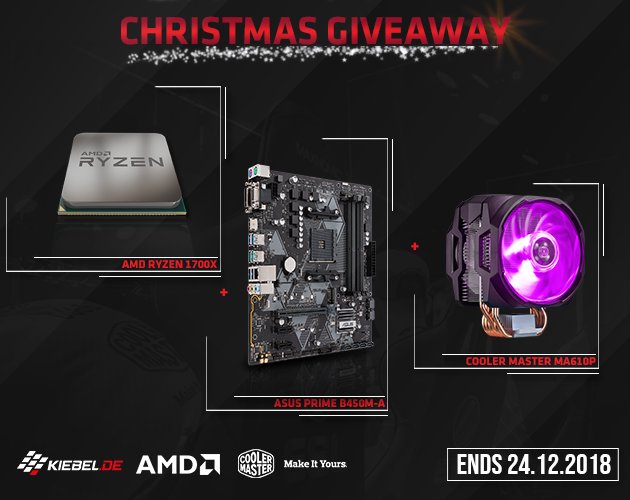 pnthrsgg's tweet photo. Thanks to Santa Claus and our partners @CoolerMasterGER, @AMD_Deutschland and @kiebel_de we have some Christmas presents for you!
https://t.co/SNeAohs6OO https://t.co/pGrqOPEaKE