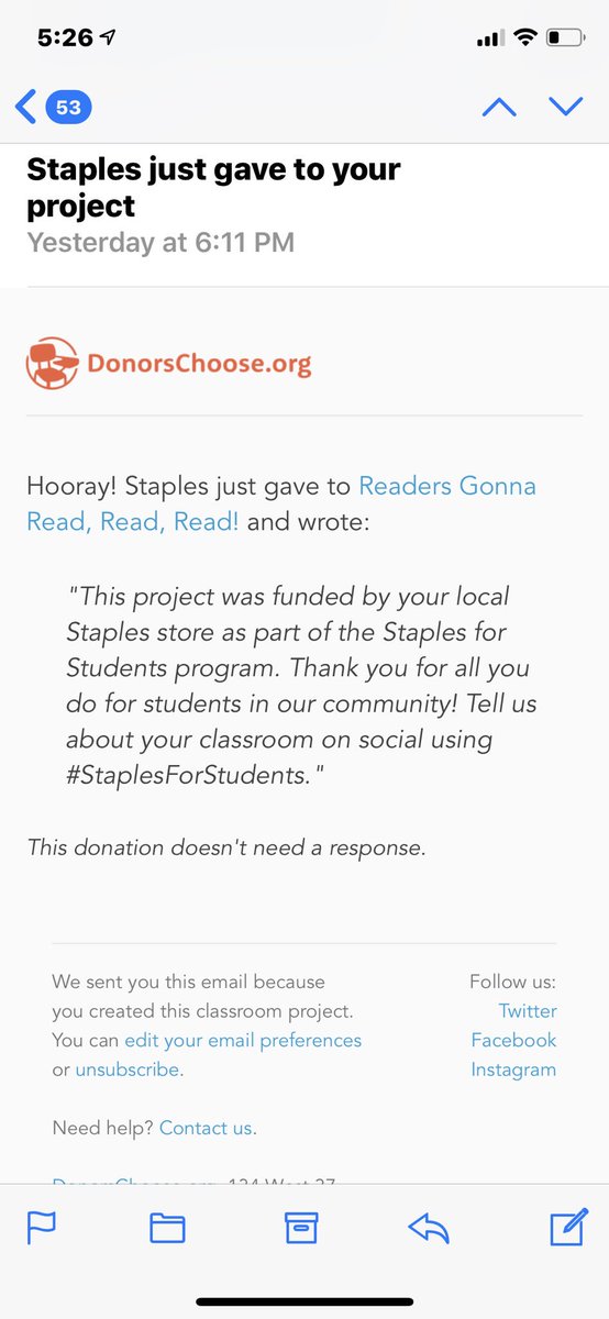marisa_risa8's tweet image. Received the most wonderful holiday gift from @staples ! THANK YOU for funding my donors choose project! My students are going to be so happy! I’m beyond thankful. Thank you for supporting teachers ❤️ #staples #donorschoose #staplesforstudents #projectfullyfunded #support