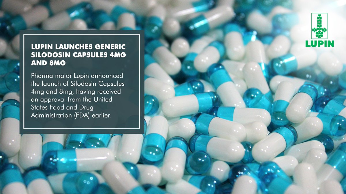 LupinGlobal's tweet photo. Lupin announced the launch of Silodosin Capsules 4mg and 8mg, having received an approval from the United States Food and Drug Administration (FDA) earlier. Read more: https://t.co/Mt9uQ6vBDX #ThinkHealthThinkLupin https://t.co/G91et8gAhZ