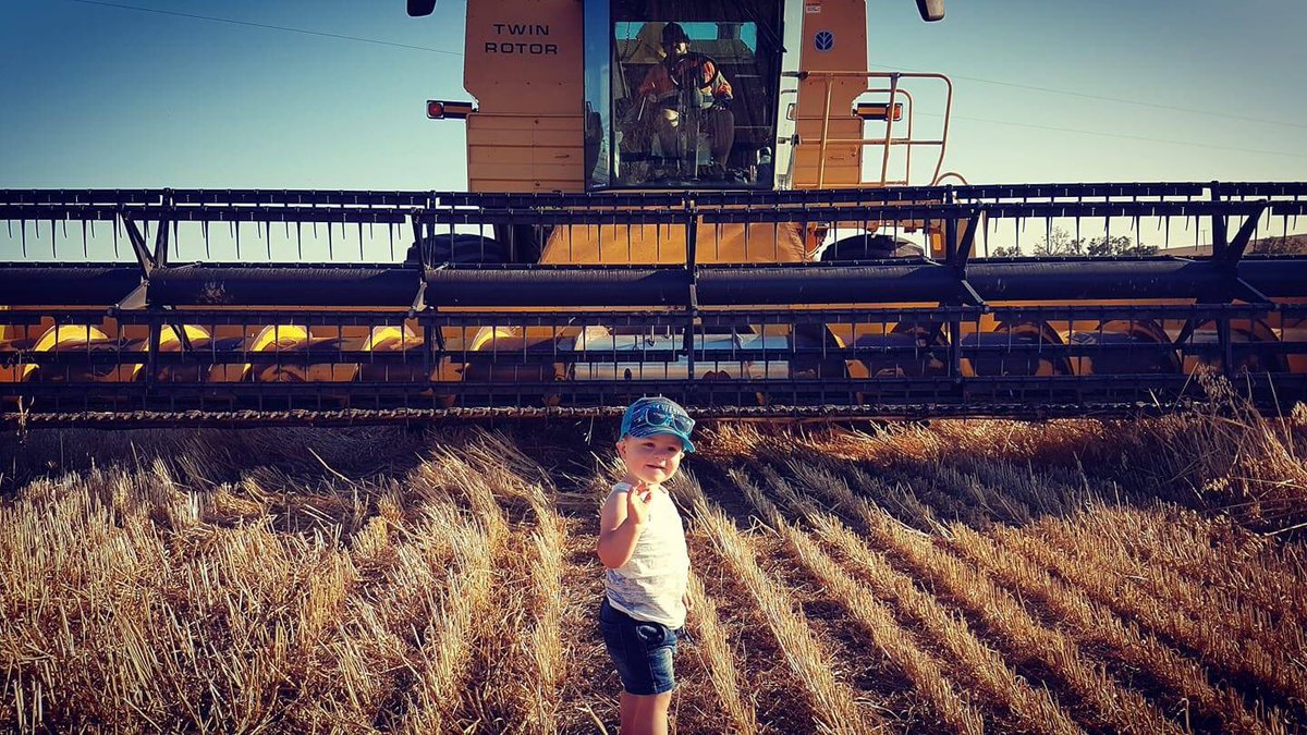 That’s a wrap #Harvest18 🌾Here’s a snap of my nephew visiting Dad hard at work #FarmLife #Harvest #agriculture