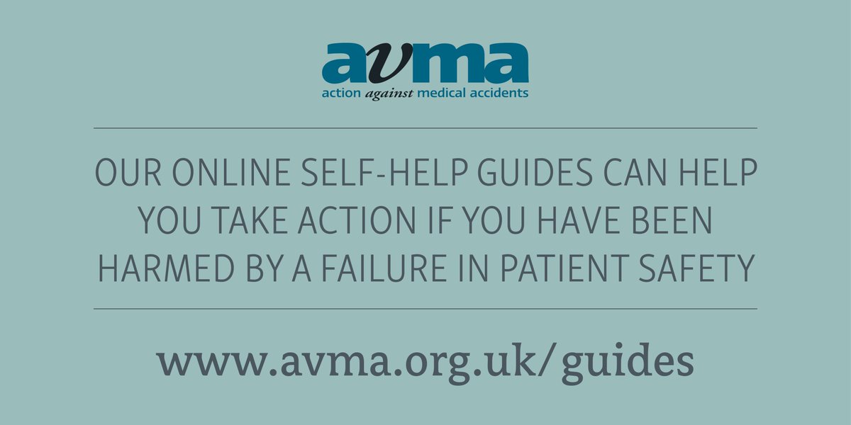 AvMAuk's tweet photo. If you have been affected by avoidable harm in healthcare, our independent self-help guides can help you. https://t.co/suDtx9tKIP 

Advice on making a complaint, help with an inquest, writing letters, accessing medical records, etc. #patientsafety #takeaction https://t.co/0HiRuKOfxq