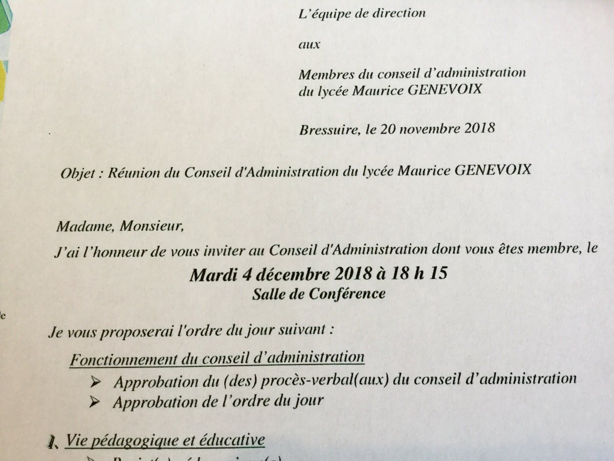elisabeth_jutel's tweet photo. Je représente la Région @NvelleAquitaine, collectivité de tutelle, au Conseil d’Administration de deux lycées de #Bressuire, ce mardi. Simone Signoret #EnseignementProfessionel et Maurice Genevoix #EnseignementGeneral https://t.co/AVlYLdZVmi