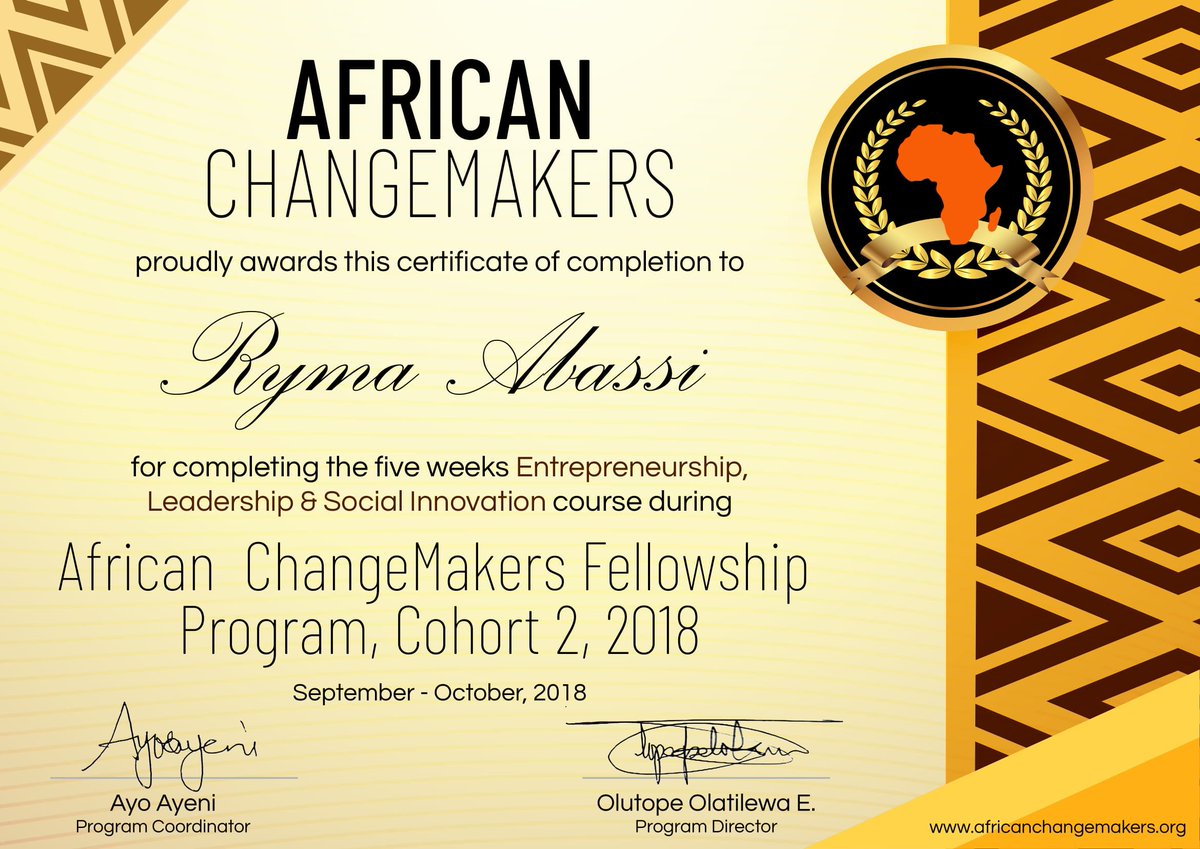 RymaAbassi's tweet photo. Proud to be an African Changemaker !! https://t.co/5A96P4pgWl