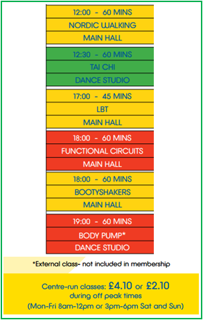 Missed doing your exercise this morning? No need to worry we have plenty of great classes from 12.00pm until 7pm! 

Wedi methu eich ymarfer corff y bore yma? Paid poeni, mae gennym ddigon o ddosbarthiadau gwych o 12.00yh tan 7yh!

<a href="/MerthyrLeisure/">Merthyr Leisure</a> <a href="/ActiveMerthyr/">Active Merthyr</a> <a href="/bootyshakersMT/">Booty-shakersMerthyr</a>