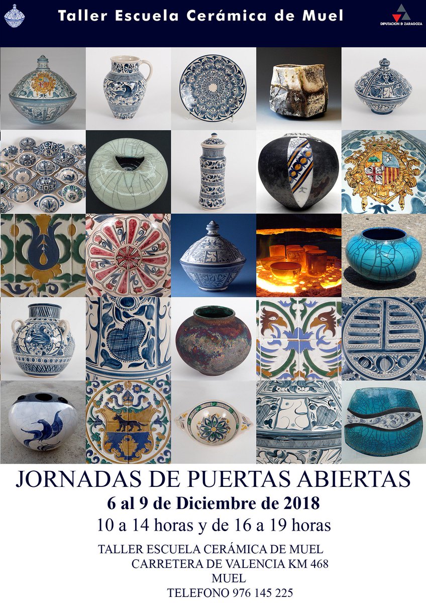 ceramuel's tweet photo. Os recordamos que el próximo jueves 6 comenzamos nuestras jornadas de #puertasabiertas. Os esperamos del 6 al 9 de diciembre de 10h a 14h y de 16h a 19h en el Taller Escuela #Cerámica de #Muel!! https://t.co/bUoEud2v2P