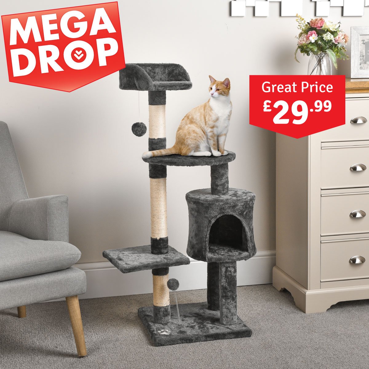 Clever Paws #Cat Activity Tower 