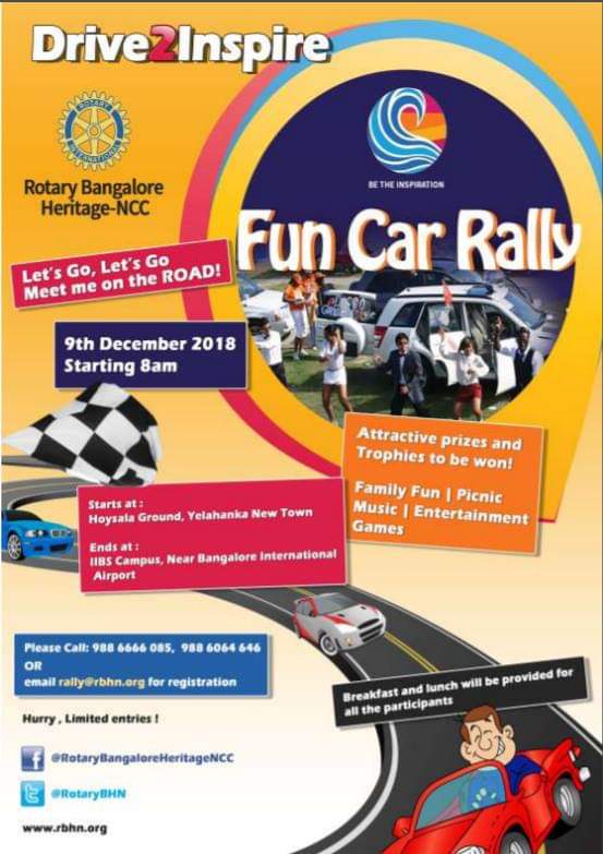 RotaryBHN's tweet photo. https://t.co/vVCNuRvG7h
Register here.
Avail RS 1000 off apply discount code RBHNEARLYBIRD.

Support Rotary Heritage NCC by Registrating in more numbers.

#car #rally #carrally #rbhn #Rotary #Bangalore #rid3190 #fun #adventure #tsdrally https://t.co/4xTCsXWXCm