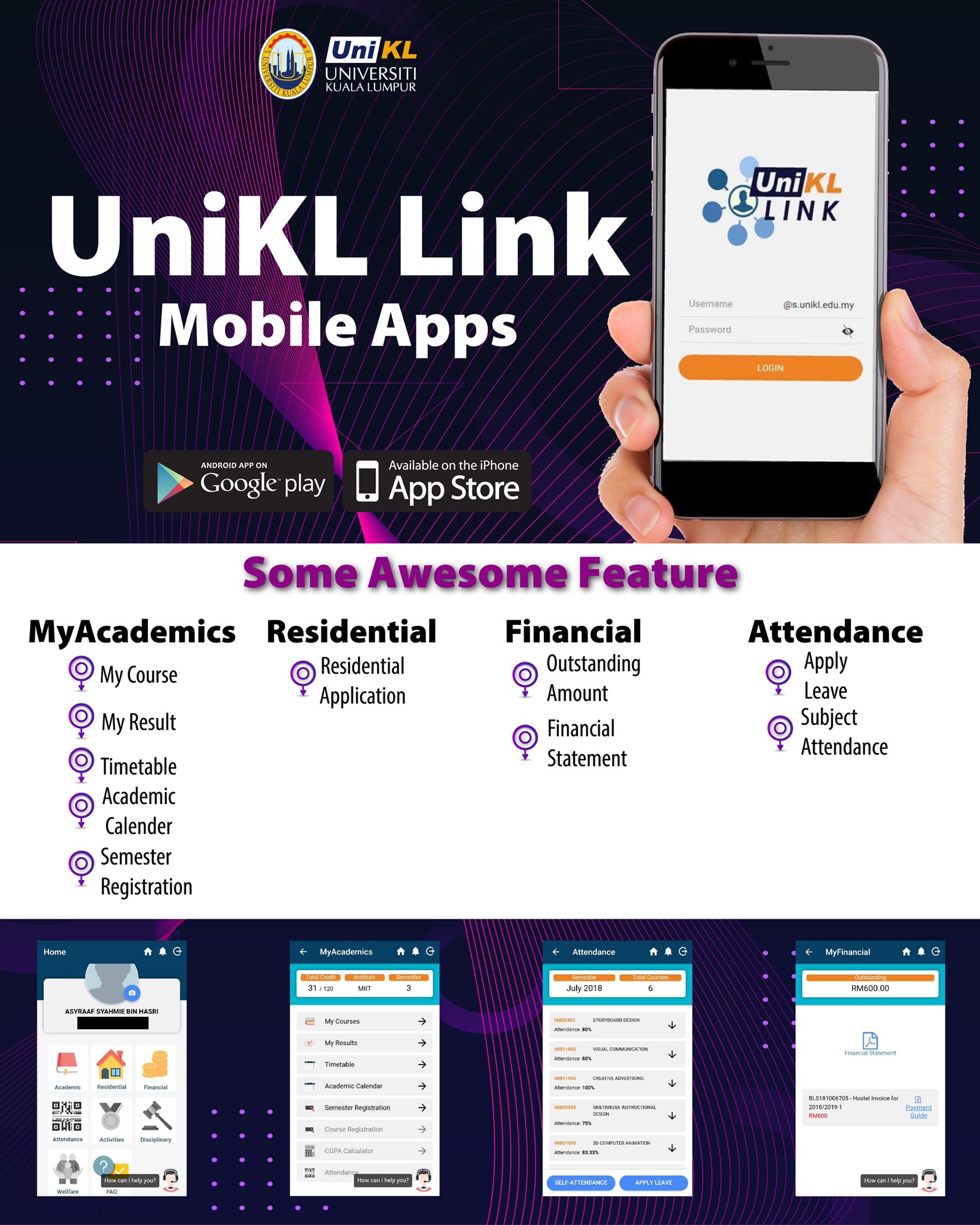 Unikl Page On Twitter Good News To All Unikl Student Unikl Has Just Released A Mobile Apps Called Unikl Link Available On App Store And Google Play To Log In Simply Fill In Your Unikl Email Address Find Your Email In Ecitie Unikl Website And
