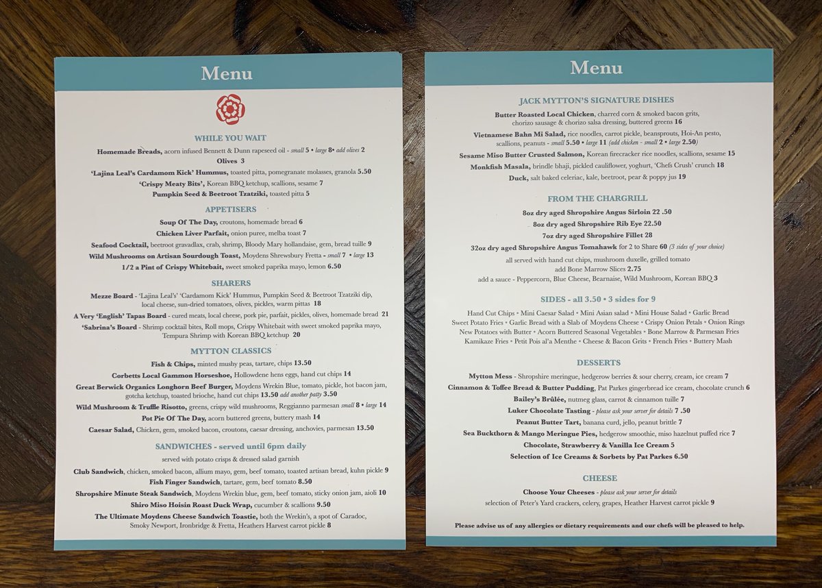 So the new menus have arrived - thank you @DiscoverTelford - @MyttonMermaid - starting very soon - @RiverTownsy @MonkeyLewis1 @chefliamjames @BennettandDunn @MoydensCheese @KingfisherMid @lajina @EuropeDps @DPSTableware @katy_dps @langfordbatedps @WallJemma @setonaikai_uk