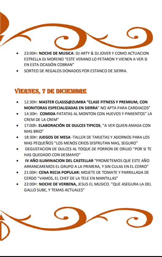 Este jueves, 6 de diciembre comienzan nuestras fiestas en honor a San Francisco Javier. \/ Tienes la programación en las fotos \/. ¡Ven a pasar las fiestas con nosotros!