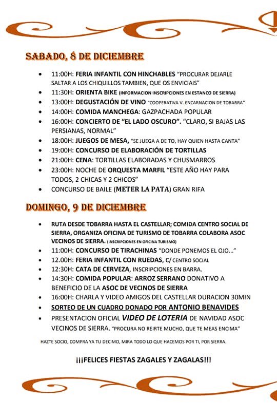 aavvsierra's tweet photo. Este jueves, 6 de diciembre comienzan nuestras fiestas en honor a San Francisco Javier. \/ Tienes la programación en las fotos \/. ¡Ven a pasar las fiestas con nosotros! https://t.co/4hhcFPOJYH